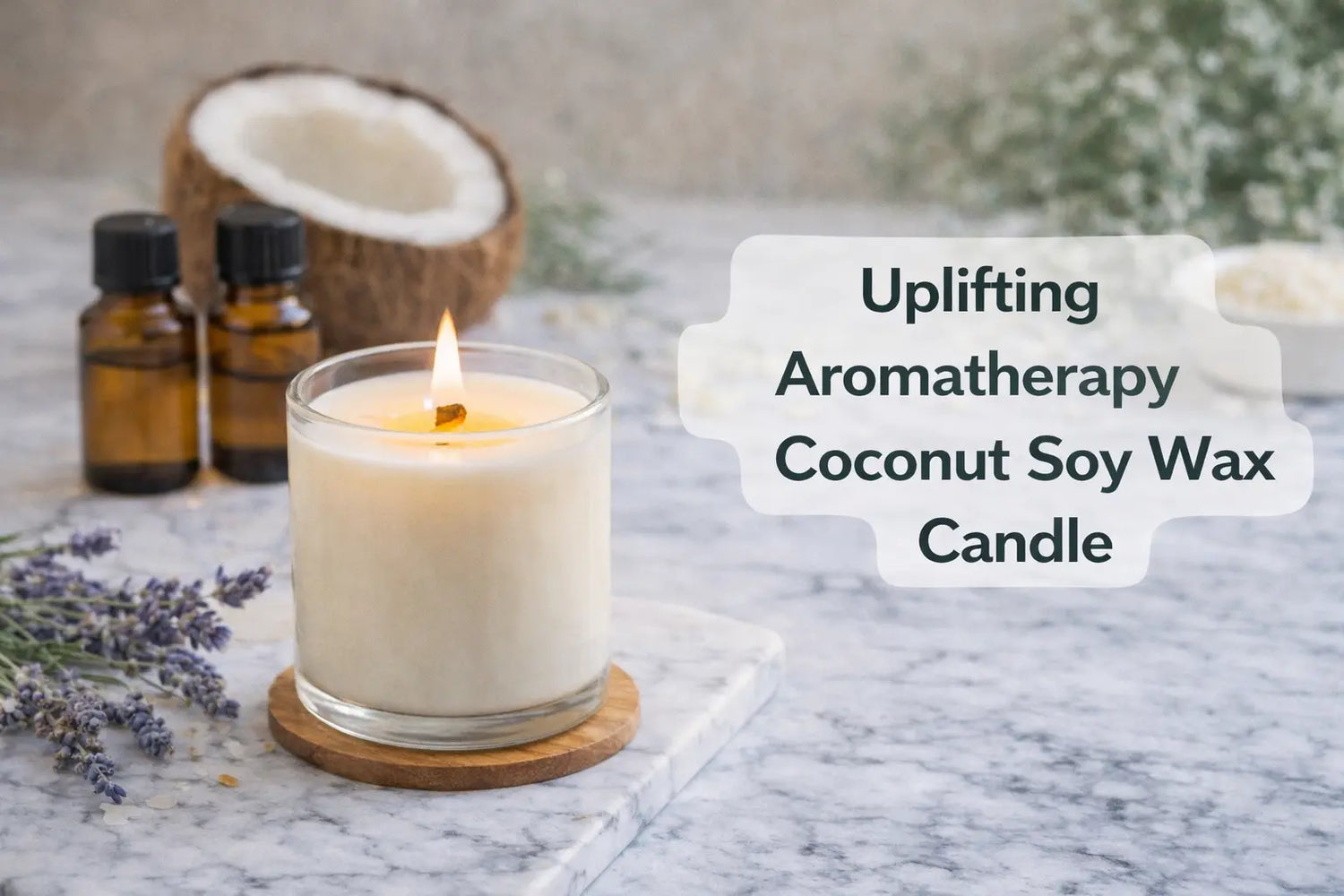 Uplifting Aromatherapy Coconut Soy Wax Candle Escential Group